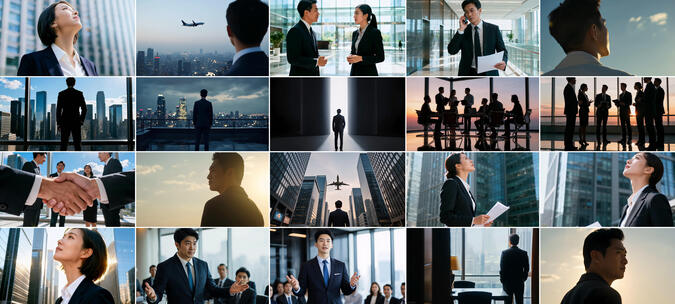 高端商务交流洽谈握手商务背影高清在线视频素材下载