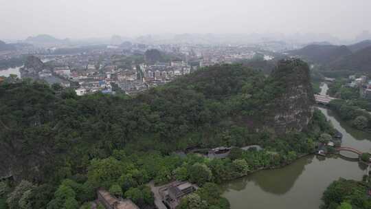 广西桂林木龙湖叠彩山5A景区航拍