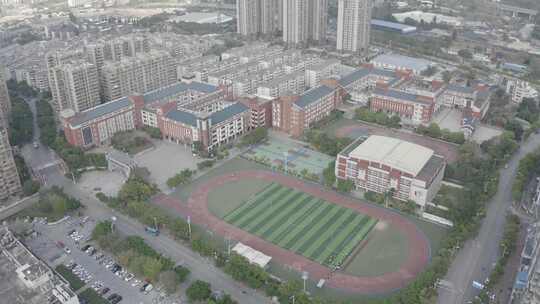 福建省龙岩市新罗区南城街道莲东中学航拍