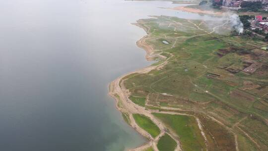 乡村振兴黄河生态发展农村湿地河边田野农田