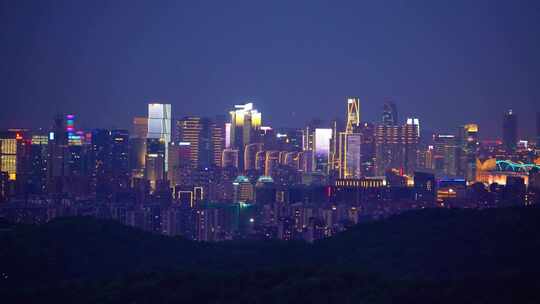 杭州滨江城市建筑夜景