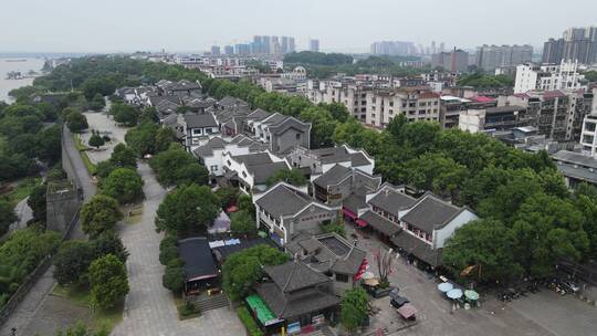 湖南岳阳岳阳楼汴河街古街航拍