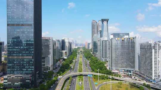 深圳福田车公庙香蜜湖立交航拍