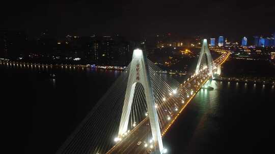 海口世纪大桥夜景视频素材模板下载