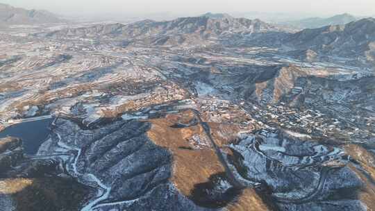 航拍雪景 唯美冬日空镜 立冬 冬至节气