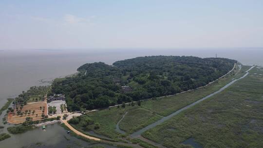 航拍湖南岳阳洞庭湖君山岛5A景区