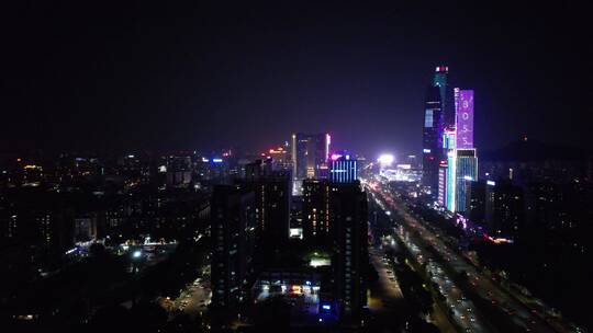 佛山鸿福路夜景航拍