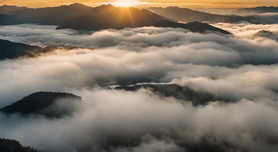 唯美风光日出日落云海风景唯美开场航拍中国