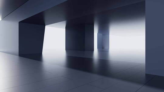 抽象室外建筑空间背景动画 3D渲染