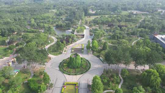 河北邯郸赵苑公园4A景区航拍