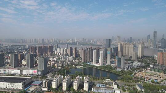 湖北武汉城市建设航拍