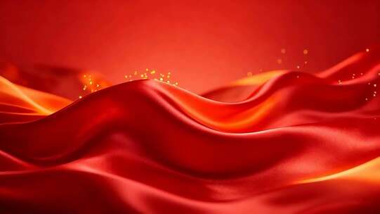 红色飘动绸带背景素材