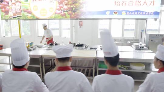 厨师培养 厨艺展示现场教学视频素材模板下载
