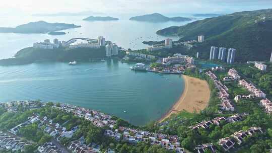 香港愉景湾空镜，国际学校航拍