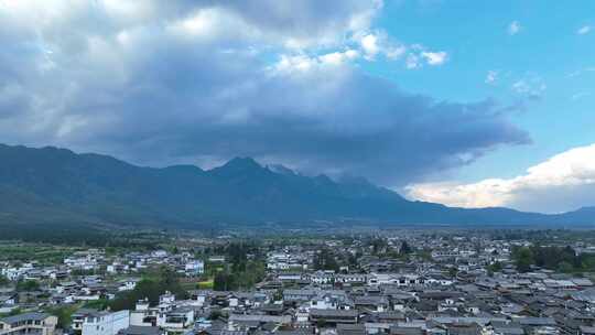 白沙小镇与雪山全景多镜头景别合集