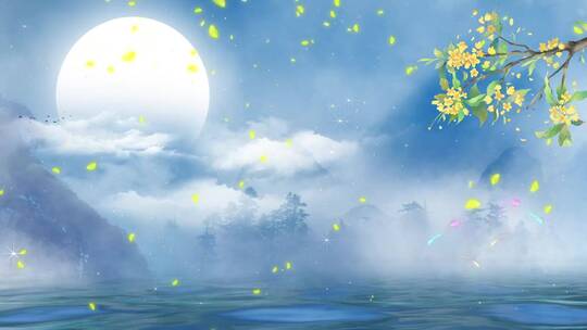 唯美古风舞台舞蹈视频背景