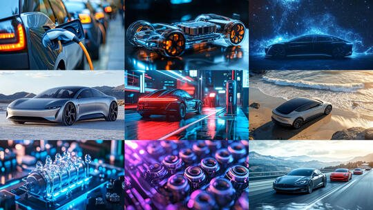 新能源电动汽车续航里程3高清在线视频素材下载