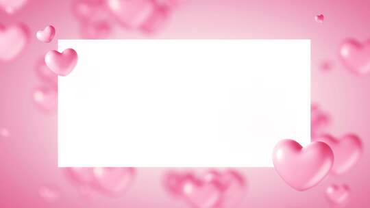 浪漫粉红色爱心信纸背景情人节视频素材模板下载