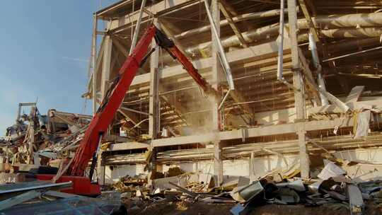 拆除建筑物视频素材模板下载