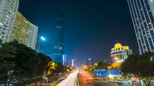 深圳_深南中路_夜景车流延时4K