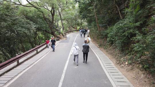 航拍深圳龙华区观澜城市绿化及建筑