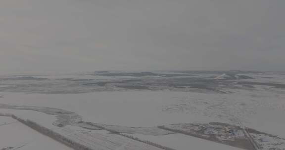 五大连池冬季雪原航拍