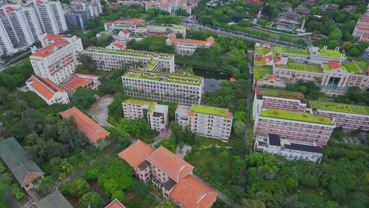 厦门航拍厦门大学建筑风光