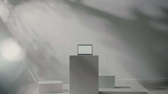 笔记本电脑，现代艺术，白色，矩形