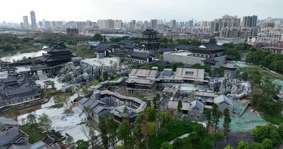 广州文化馆建筑航拍