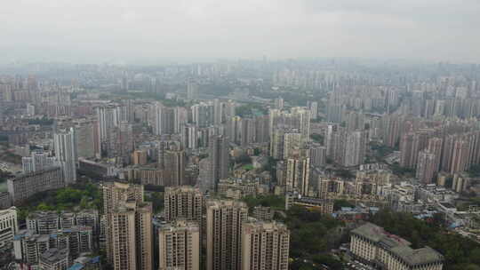 重庆城市沙坪坝上空航拍