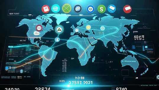 科技感世界地图数据展示