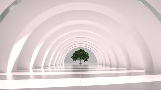 抽象穿越空旷现代城市隧道过道通道动态视频视频素材模板下载