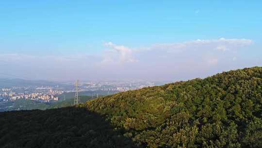 夏季北京门头沟定都阁山顶城市森林航拍