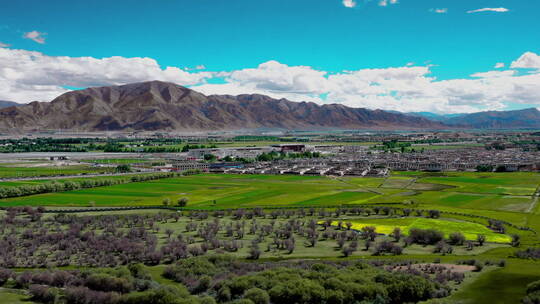 西藏日喀则市桑珠孜区城市交通高速夏天