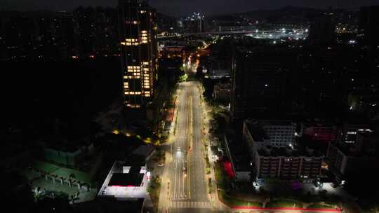 深圳南山区高速公路夜景航拍