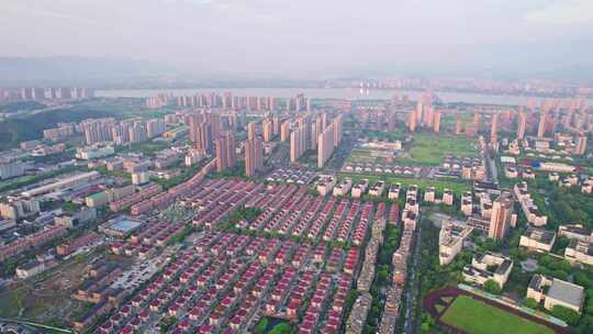 杭州城市居住小区建筑风景航拍