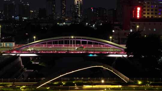 深圳龙岗中心城U梦广场夜景航拍