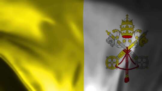 梵蒂冈城旗挥舞。梵蒂冈城旗挥舞动画。
