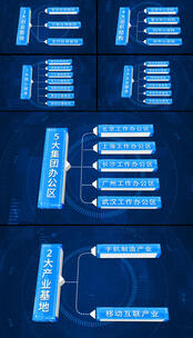 蓝色科技信息文字组织结构分类AE模板高清AE视频素材下载