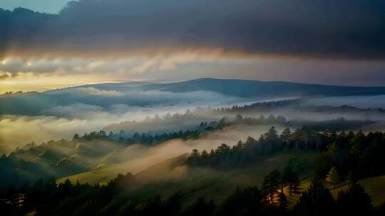 山林森林山脉云雾风景