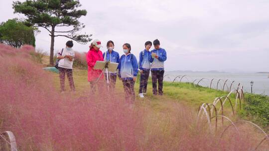 公园风景-户外写生学生画画视频素材模板下载