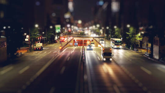 城市公路夜景延时摄影