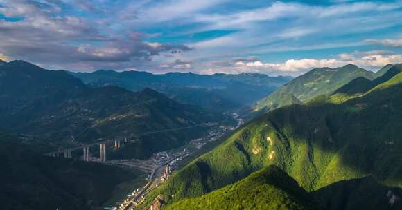 山川山脉鄂西航拍延时4K