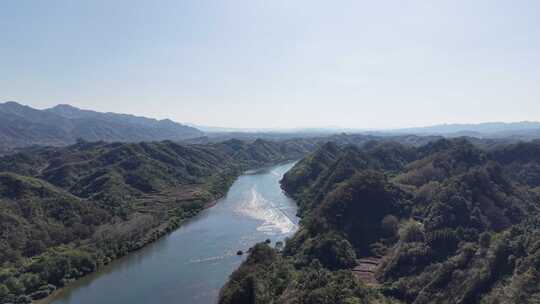 金山银山绿水青山山川河流航拍