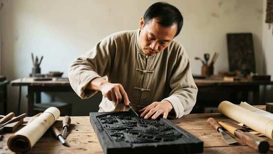 古代中式活字印刷工艺演示
