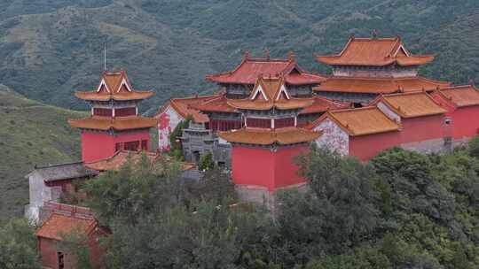 航拍洛阳偃师牛心山洪江寺