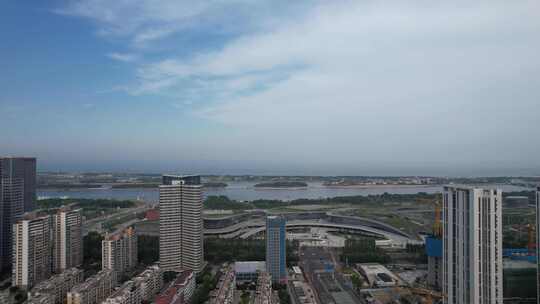 山东日照城市大景航拍