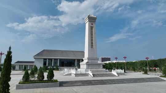 4K航拍鄂州烈士纪念园纪念碑城市地标华容区