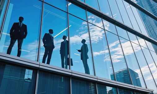 写字楼内商务人士交流剪影