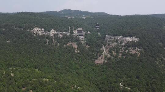 航拍夏季的太原天龙山视频素材模板下载